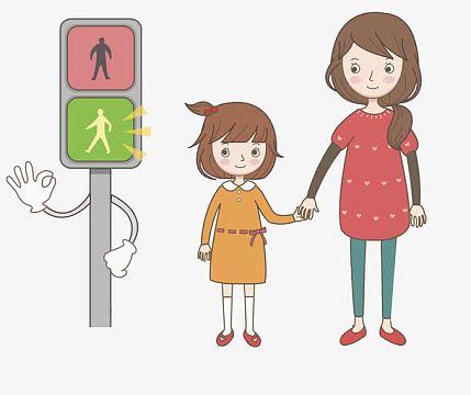过马路的女孩免抠图