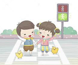 手牵手过马路