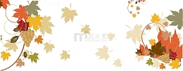 矢量秋天的枫叶和花纹