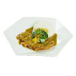 特色美食咖喱鸡排饭