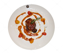 美味酱汁法式煎鹅肝