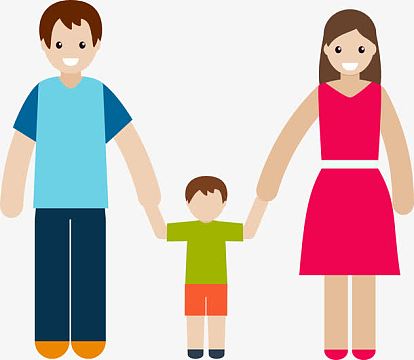 幸福的一家三口免抠素材