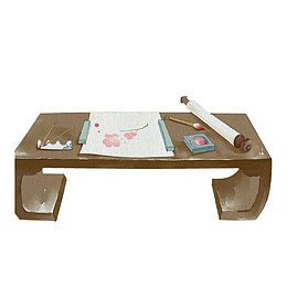 古风海报画台免扣素材