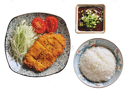 酱汁炸鸡排送白饭