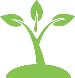 绿色扁平树苗植物