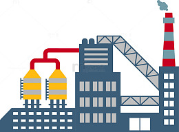 卡通工厂矢量碳排放素材图