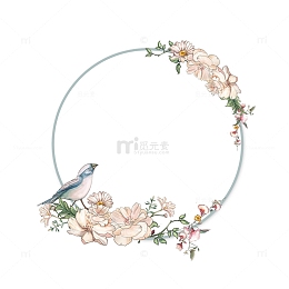 水彩彩色鲜花花卉边框装饰