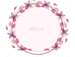 春季手绘花环边框背景
