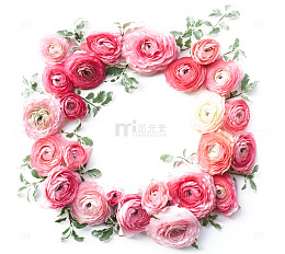 粉色小清新花环边框