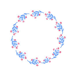 手绘花环装饰素材