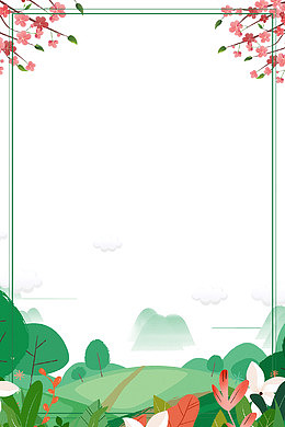 手绘小清新花艺边框背景