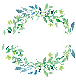 小清新手绘花环边框