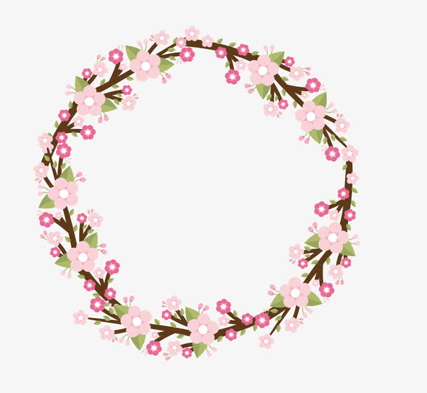 婚礼手绘桃花花环