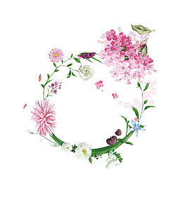 手绘花环边框小清新设计
