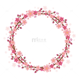 春天粉色桃花边框
