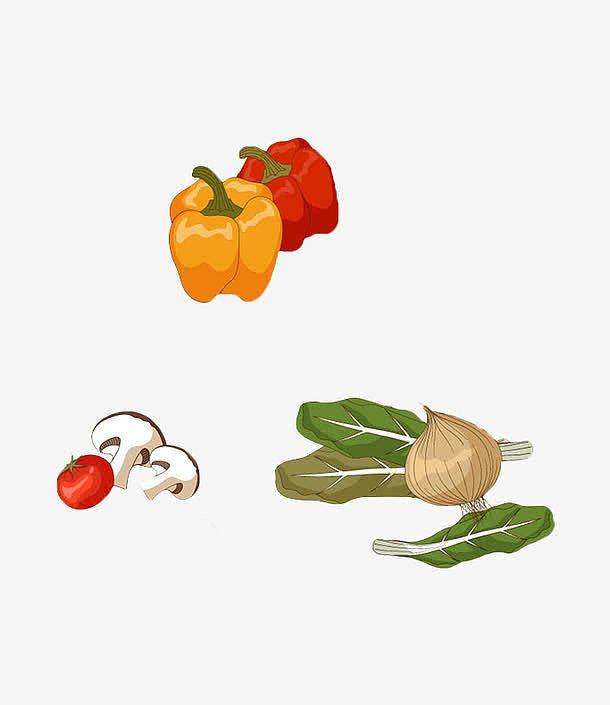手绘彩色食物蔬菜