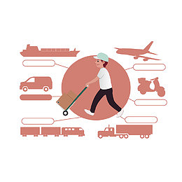 矢量卡通运输产业链