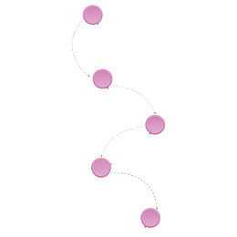 矢量卡通红色简易产业链线条模型