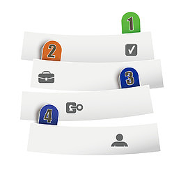 矢量商务标签流程模型