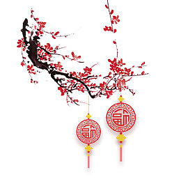 红色梅花中国结节日元素