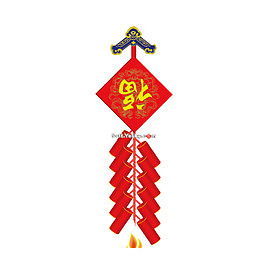 红色福字中国结悬挂新年元素