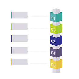 矢量柱形立体产业链模型流程图