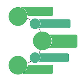 矢量绿色半圆形产业链