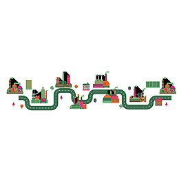 矢量卡通工厂产业链流程