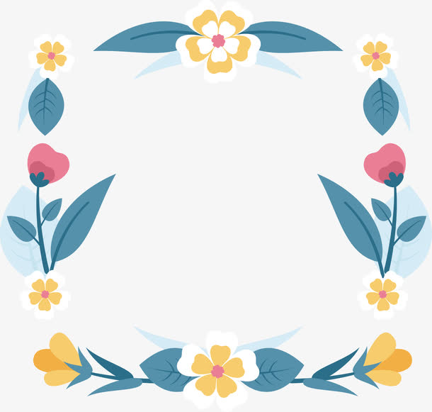 春天花边框矢量素材