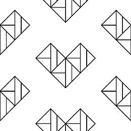卡通黑色心形矢量图