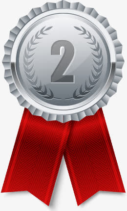 手绘合成效果奖牌第二名银牌