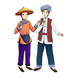 少数民族男女图案
