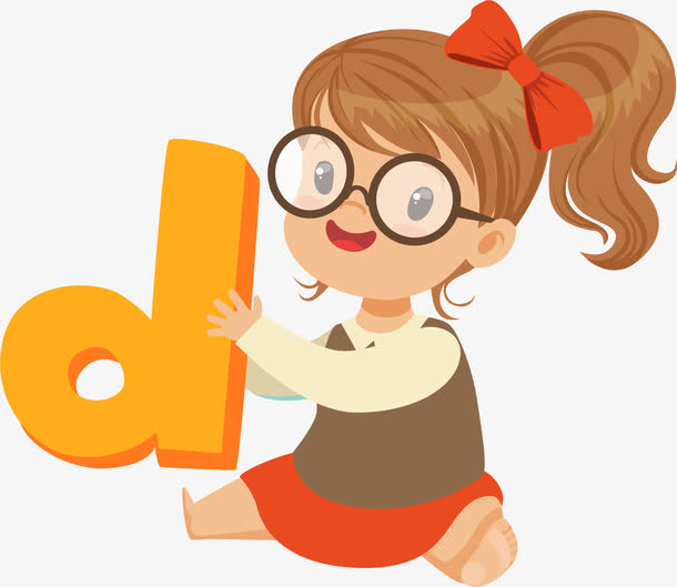 快乐开心小姑娘卡通儿童节小女孩