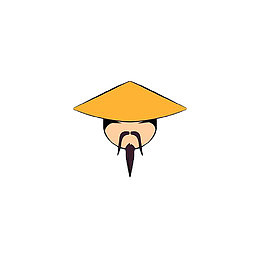 手绘简约黄色斗笠