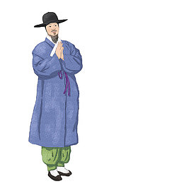 手绘韩国士大夫