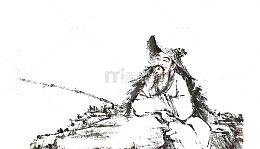 老翁水墨垂钓