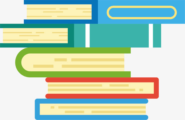 多彩重叠卡通书籍