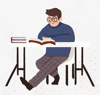 卡通手绘学习的大学生