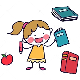 勤奋好学的可爱小女生