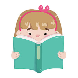 手绘矢量世界图书日读书小女生