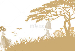 秋天的男孩女孩