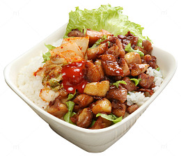 奥尔良鸡腿饭