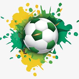 黄绿色卡通足球
