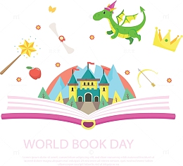 翻开的书本童话故事