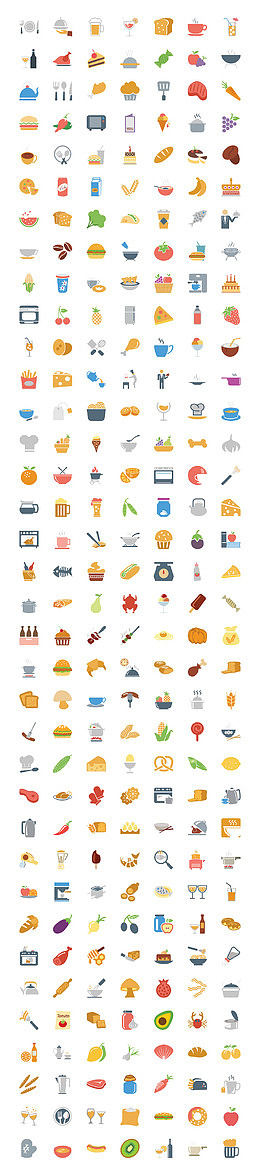 扁平化美食图标