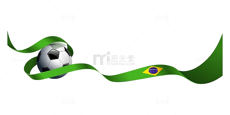 矢量巴西世界杯足球彩带