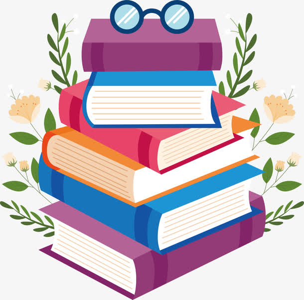 世界读书日书籍卡通主题矢量素材
