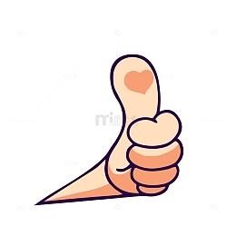 卡通手绘点赞的手素材