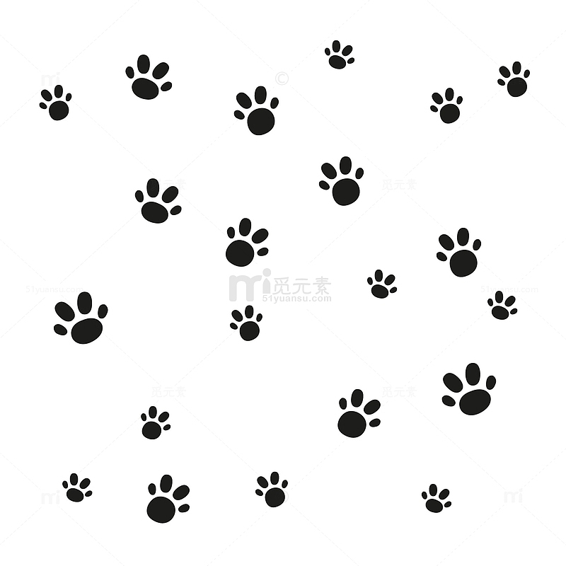 黑色宠物狗脚印矢量图