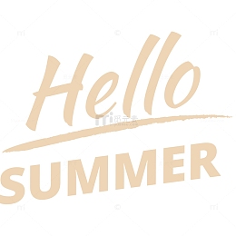 英文字体你好夏天矢量素材